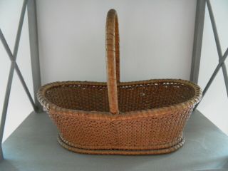 Delightful Fine Small Regency Cane Open Sewing Basket For A Young Girl C1820