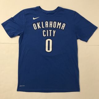 Nike Nba Oklahoma City Thunder Russell Westbrook Blue S/s T - Shirt Large Okc 0