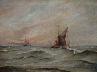 Antique British Maritime Seascape Oil Painting Signed - Cleaning & Restoration