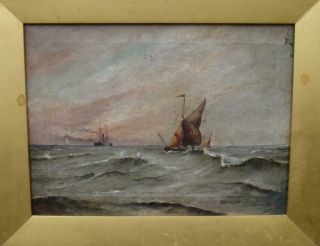 Antique BRITISH MARITIME Seascape Oil Painting SIGNED - Cleaning & Restoration 2