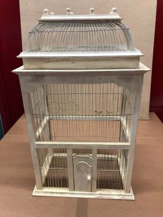 Vintage Bird Cage Wood And Wire Victorian - Style