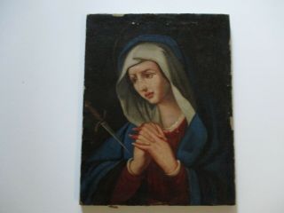 Antique Old Master Painting Madonna Religious Icon 19th Century Or Older Iconic