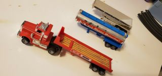 Vintage Tyco Usa 1 Electric Trucking Ho Scale Slot Car Toy Race Truck Trailers