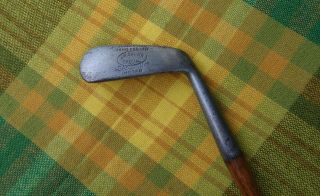 Fine Antique Hickory Wood Shaft Golf Club Ribbed Bakspin Jigger Scarce Macgregor