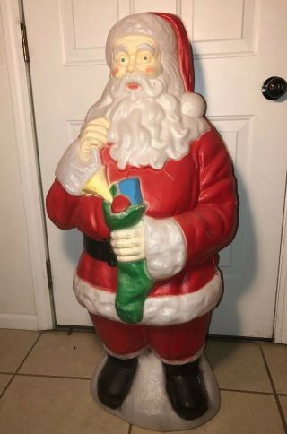 Vintage Empire Santa Claus With Stocking Christmas Blow Mold Approx 42” Tall