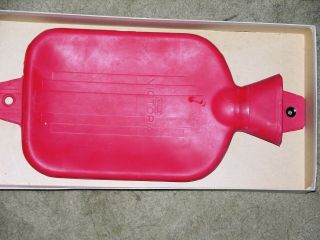 Vintage 1960s Rexall Victoria Hot Water Bottle R525 Red 2 Quart