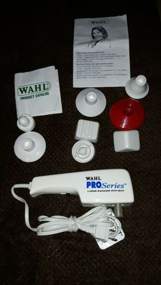 Vintage Wahl Pro Series Massager Seven Attachment 2 Speed Model - 4120 With Heat