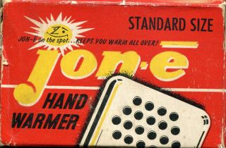 Vintage Jon - E Hand Warmer - Standard Size With Box And Pouch