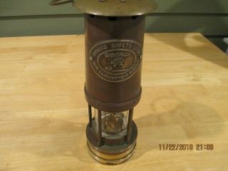 Vintage Brass Miners Safety Lamp Cambrian Clanny Davy Vgc 10 "
