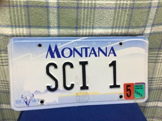 2000 Montana Vanity License Plate Sci 1