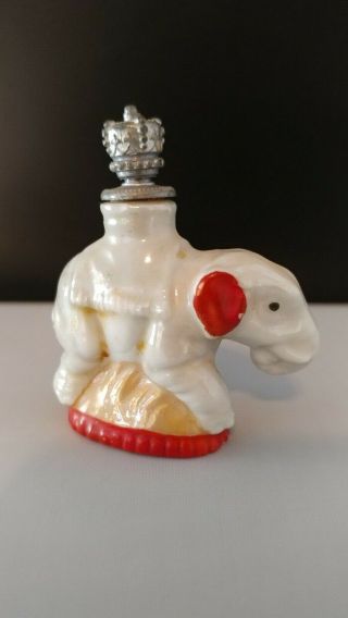 Vintage Perfume Bottle German Crown Top Lustre Elephant 1930 