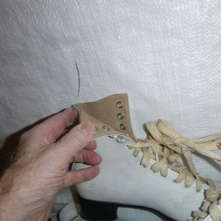Vintage Womans Ice Skates Holiday Decor Sled Leather