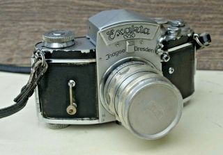 Vintage Exakta Vx Ihagee Dresden Camera & Zeiss 1:2.  8 Lens Parts