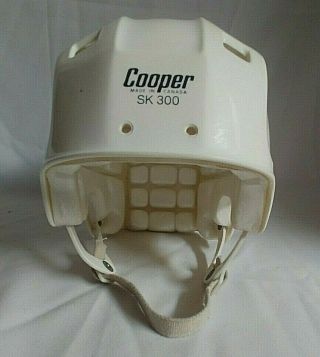 Vintage Cooper Sk 300 Sk300 White Hockey Helmet Hurling 6 3/8 - 6 1/2 Size