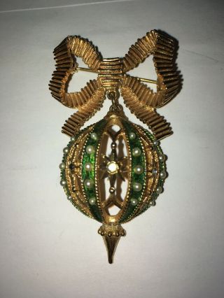 Vintage Mylu Christmas Ornament Pin,  Brooch