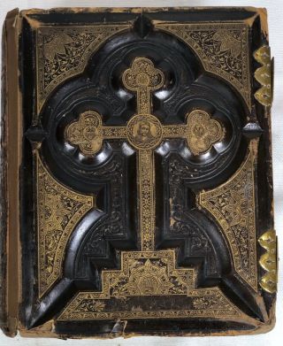 Antique Douay & Rheims Family Holy Bible 1800s Catholic - Fair To