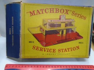 Antique Matchbox Mg - 1 Service Station Esso With Box 1960s