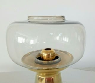 Vtg 60 ' s Mid Century Modern FOHL W.  GERMANY Brass Hurricane Glass Candle Holder 2