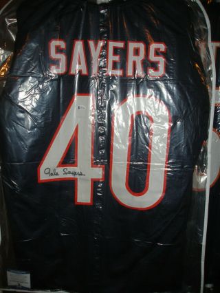 Gale Sayers Signed Auto Chicago Bears Blue Jersey Beckett Autographed