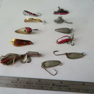 Fishing Lure Vintage Assortment Of 11 Small Spoons Reflecto,  Luck Night Ect.