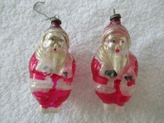 Vintage Glass Christmas Ornaments Santa Claus Japan