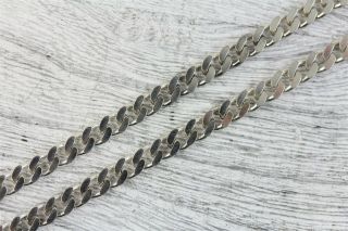 Vtg Italy Sterling Silver 925 Curb Link Chain Link Necklace 3.  7mm Luxury 18 "
