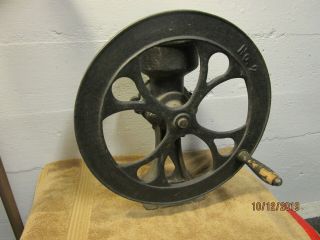 Antique No 2 Cast Iron Hand Crank Grain Wheat Corn Coffee Grist Mill Grinder Red