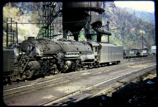 Osld Railroad Slide N&w 2157 Steam 2 - 8 - 8 - 2 At Iaegar Wv 4/59
