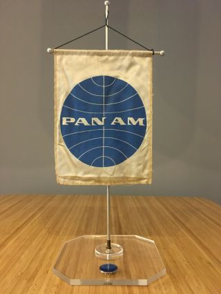 Pan Am American Airways 1960s Pennant Flag Desktop.  Rare