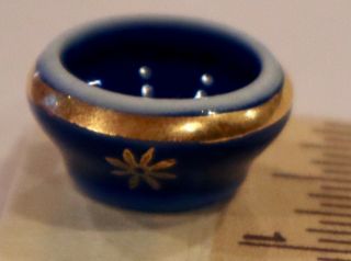 Antique Miniature Limoges France Handpainted Porcelain Bowl For Dollhouse