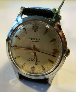 Monarch Vintage Swiss made men ' s Mechanical Watch Running 1950 ' s 2