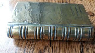Late 18th Century Dutch Brass Tobacco Box In The Shape Of A Book