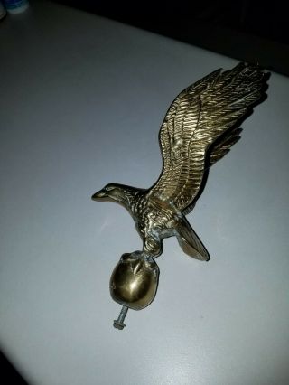Large Vintage Antique Solid Brass/gold Eagle Ideal Rat Rod Hood Ornament Or Rig