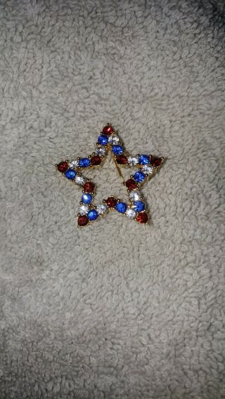 Vintage Multi Colored Star Shaped Brooch By Joan Rivers,  Nwots