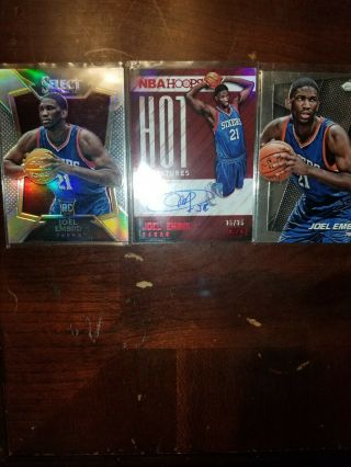 2015 - 16 Hoops Joe Embiid Red Hot Signatures Auto 25/25 Select Refractor Rc 1/1