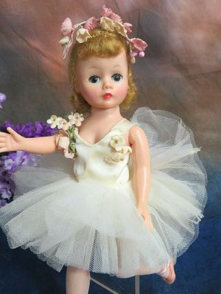 Vintage 1950 Madame Alexander Cissette Doll Blonde Tagged White Ballerina Dress