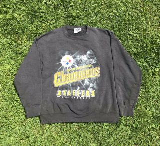 Vintage 90’s Pittsburgh Steelers Afc Central Champs 97’ Crewneck Size Large (b)