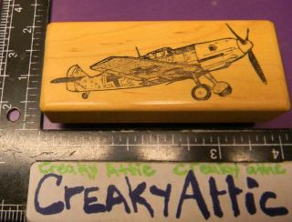Messerschmitt Plane Airplane Vintage Rubber Stamp Imaginair Designs Bf109e3