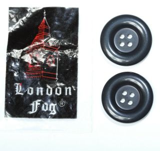 London Fog Vintage Replacement Buttons,  2 Large Black