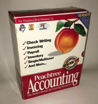 Vintage Peachtree Accounting For Windows Version 95 3.  0 Factory Cd