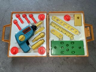 Vintage 1977 Fisher Price Tool Kit 924 - Complete Set,  Tool Bench,  Camping Gear