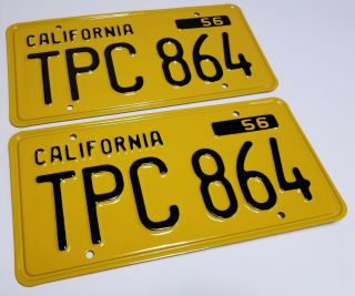 California License Plate Restoration Service 1956 1957 1958 1959 1960 1961 1962