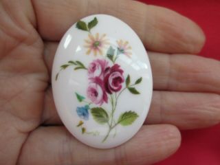 Vintage Signed Crown Staffordshire England Floral Bone China Brooch Pin