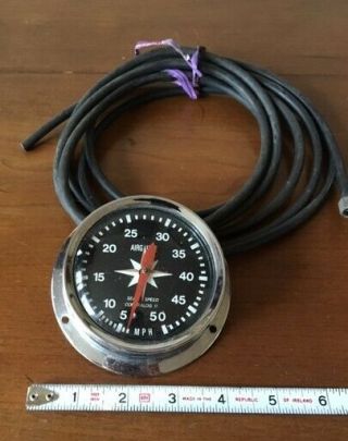 Vintage Airguide Speedometer With Approx 12 Ft Hose For Pick Up