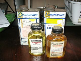 Vintage Grumbacher Mastic Varnish,  Poppyseed Oil,  Linseed Oil,  Copal Varnish