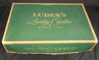 Vtg 1940s Ludens Nickel Chocolate Marshmallow Easter Bunny Rabbit Candy Shop Box