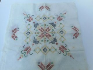 Vintage 9 Stamped Cross Stitch 18 " Quilt Squares Almost Finished