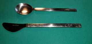 Jal Japan Airline Vintage Stainless Flatware - Spoon And Knife