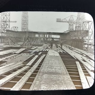 Rms Titanic Olympic Covering Deck Plate Antique Magic Lantern Glass Slide Photo