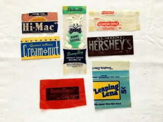 Seven Vintage Candy Bar Wrappers